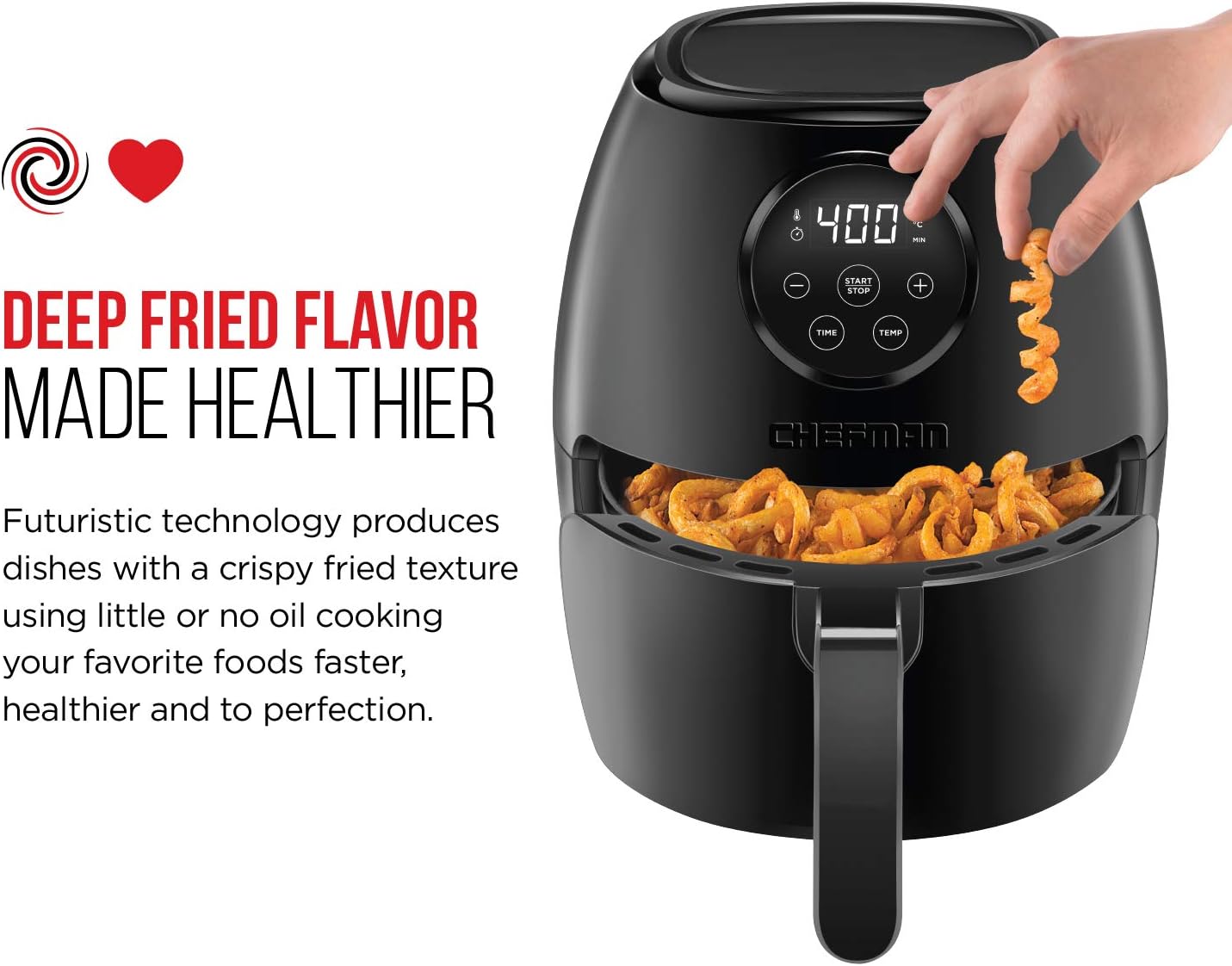 CHEFMAN Air Fryers with Rotisserie, Dehydrator, 10L & 3.6Qt Capacity, 17 Presets