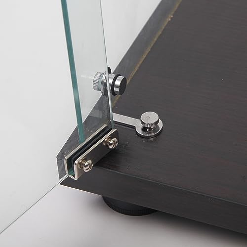 64.7" H Two-Door Display 4 Shelves, Curio Cabinets for Living Room, Bedroom, Office, Floor Standing Glass Bookshelf, Quick Installation, 64" 31" 14", Black