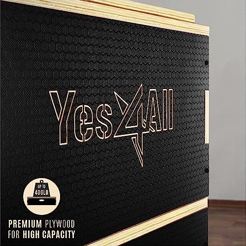 Yes4All Stackable Wood Plyometric Box for Jump Training, Jump Boxes for Home Gym Exercise, Fitness and Conditioning