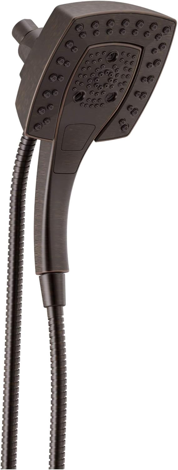 Delta 5-Spray In2ition 2-in-1 Dual Hand Held Shower Head with Hose, Magnetic Docking Handheld Shower Head, Champagne Bronze 58474-CZ25