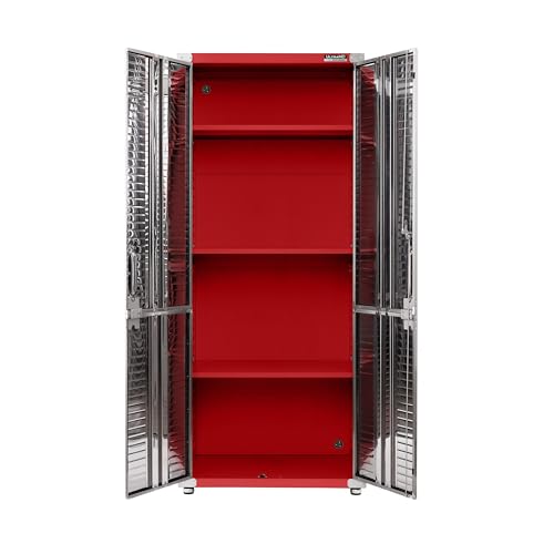 Seville Classics UltraHD Solid Steel Lockable Metal Storage Cabinet Locker Organizer, w/Adjustable Shelves for Garage, Warehouse, Office, Classroom, Granite, 48" W x 24" D x 72" H