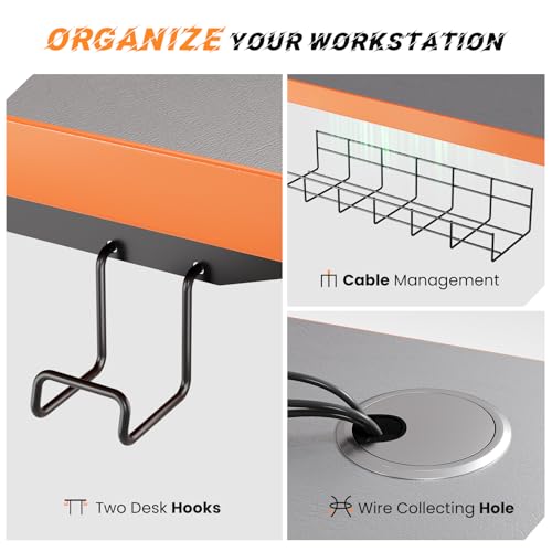 SIAGO Electric Standing Desk Adjustable - 48 x 24 Inch Sit Stand up Desk with Cable Management - 3 Memory Preset Adjustable Height Table