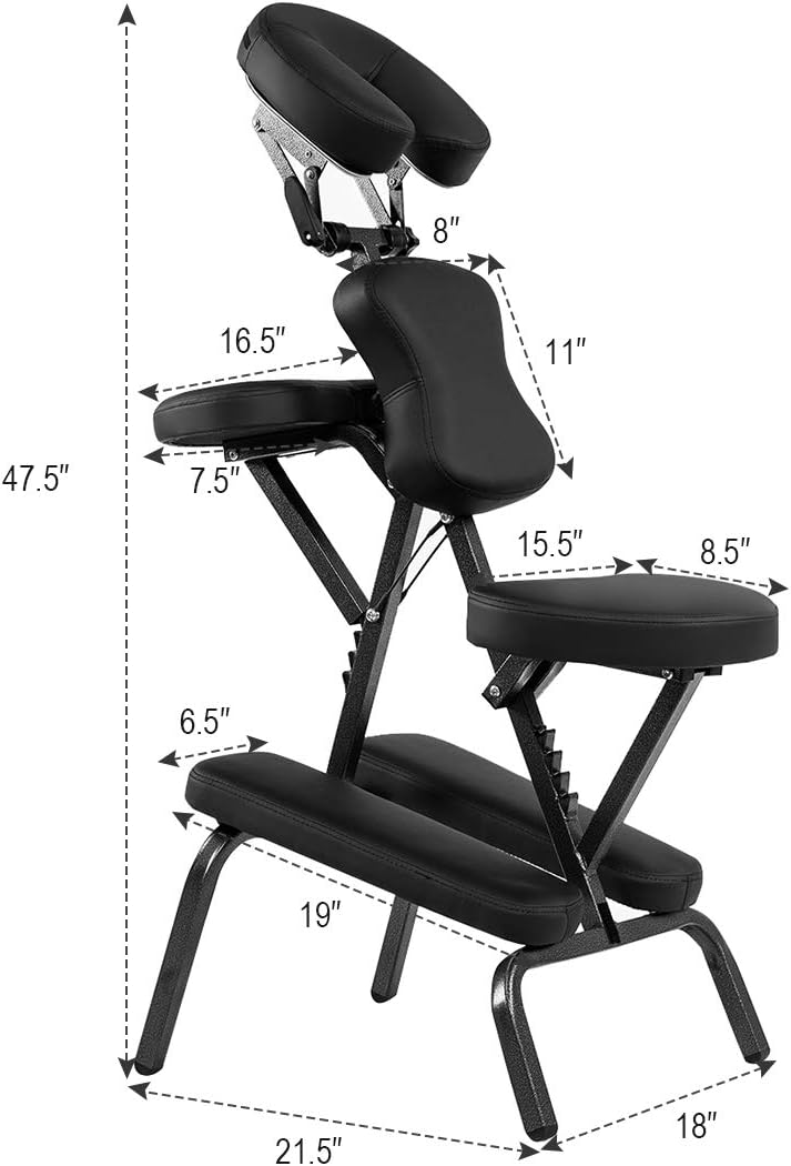 Giantex Portable Light Weight Massage Chair Travel Massage Tattoo Spa Chair w/Carrying Bag
