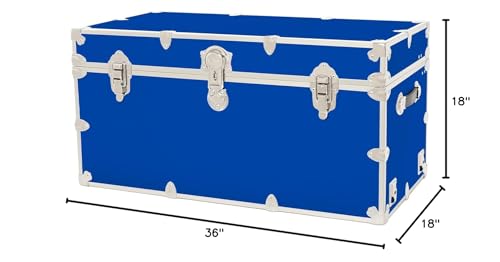 Rhino Trunk & Case XXL Leather Embossed Vinyl Trunk, College, Home & Office Storage 36"x18"x18" (Red)