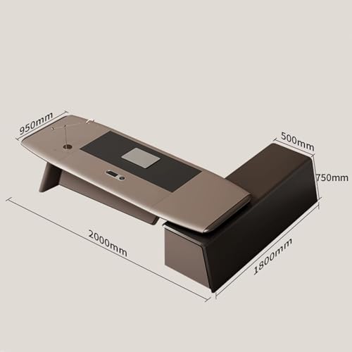 Home Office Computer Desk with Drawer, 94.4" Executive Desk with Storage Cabinet, Business Furniture Set Workstation for Home Office with USB Power Outlet