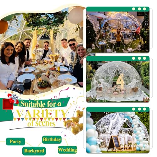 Garden Dome Igloo 12FT Clear Bubble Tent Outdoor for Garden, Weather Proof Pod Camping Patio Igloo Tent for Backyard Canopy Gazebos Screen House Room Lean to Greenhouse