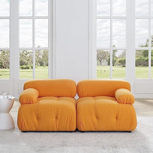 Boucle Bubble Corduroy Cloud couches Couch Modular Cloud Sofa Modern sectional, Teddy Fabric Comfy sectional couches for Living Room dupes Living Room (Beige)