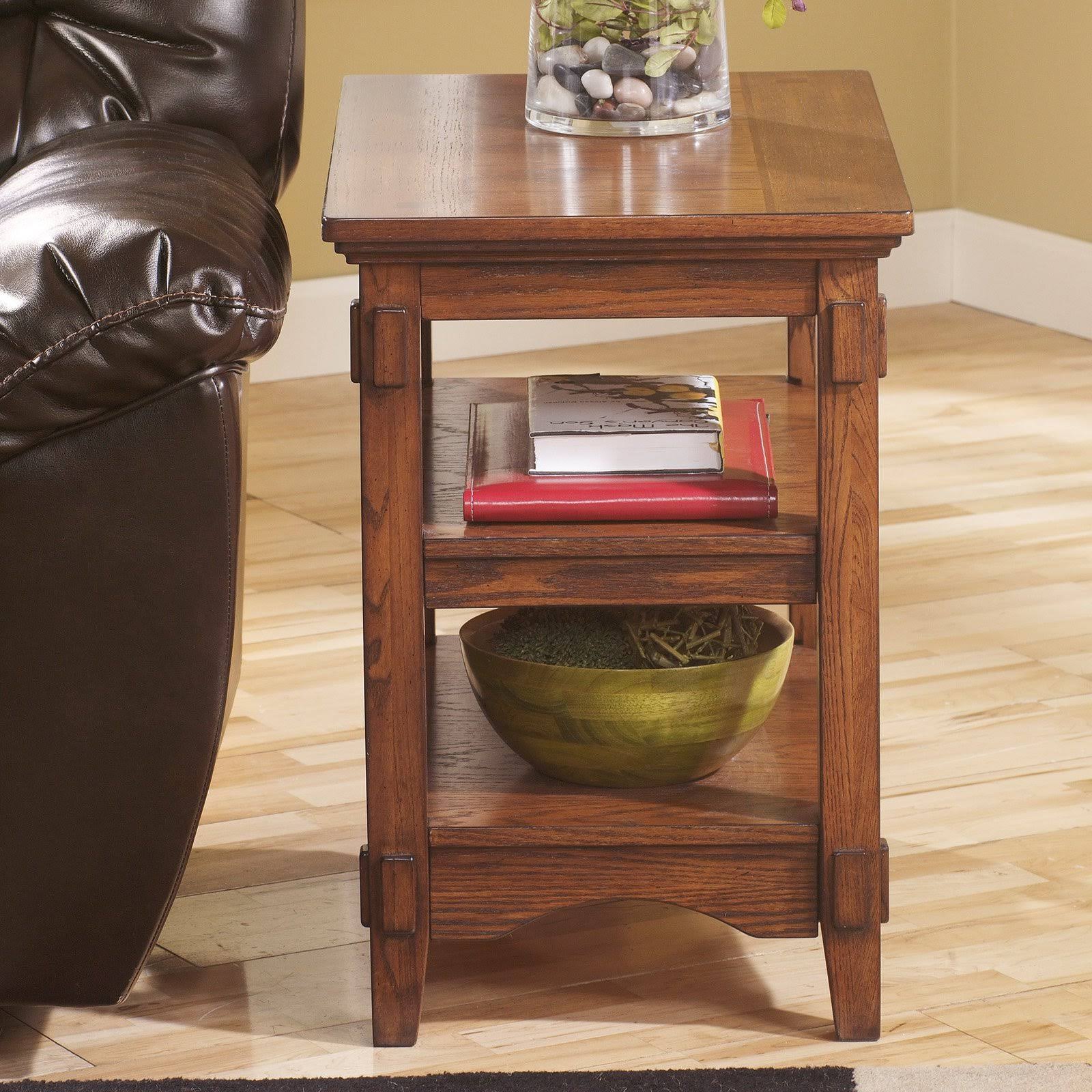 Ashley Cross Island Brown Chair Side End Table