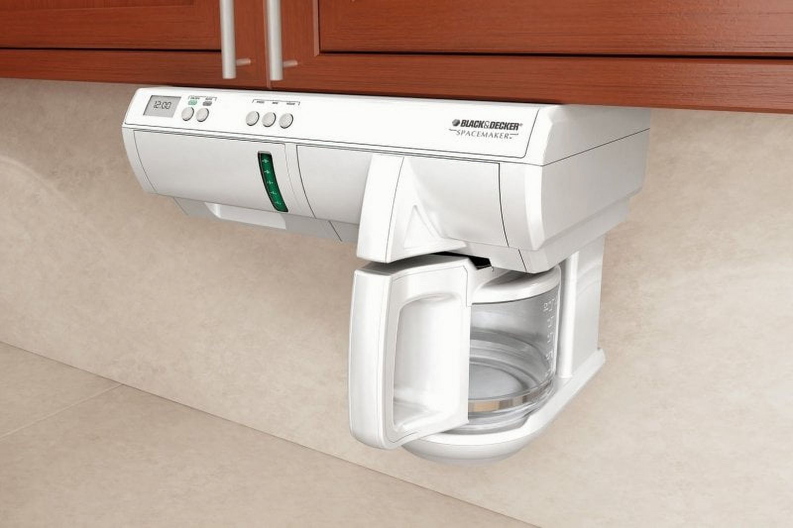 BLACK+DECKER SCM1000BD Spacemaker 12-Cups Coffee Maker, Glass Carafe, (White)