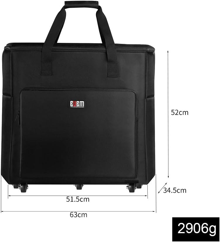 Buwico Desktop PC Computer Travel Storage Carrying Case Bag with Wheels for Computer Main Processor Case, Monitor, Keyboard and Accessories (27 Inch)
