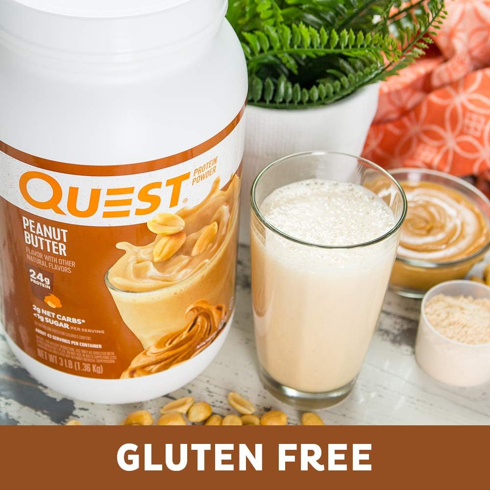 Quest Nutrition Peanut Butter Protein Powder, High Protein, Low Carb, Gluten Free, Soy Free, 48 Ounce (Pack of 1) Pack of 2