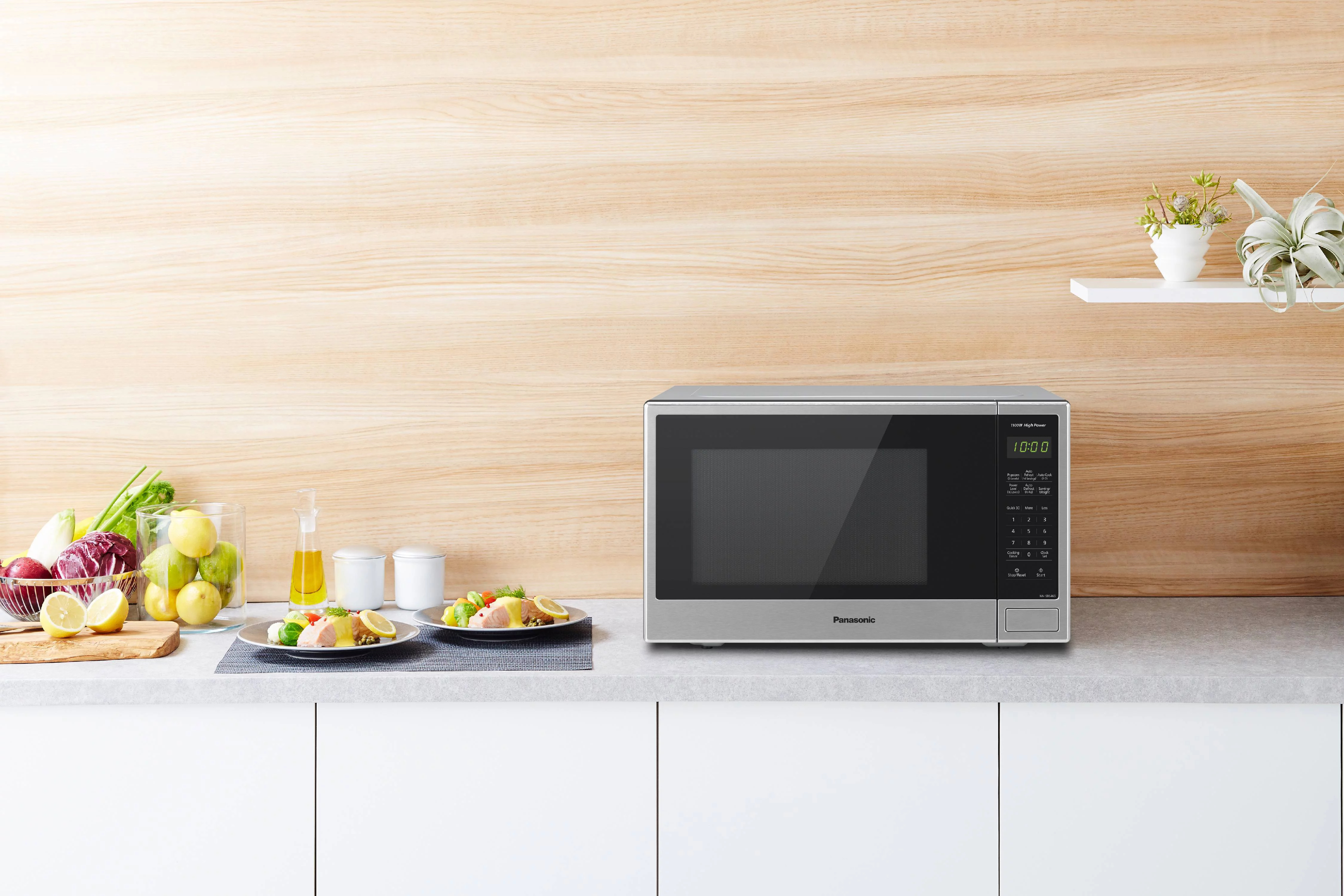 Panasonic 1.3 Cu. Ft. 1100W Countertop Stainless Steel Microwave Oven with Genius Sensor