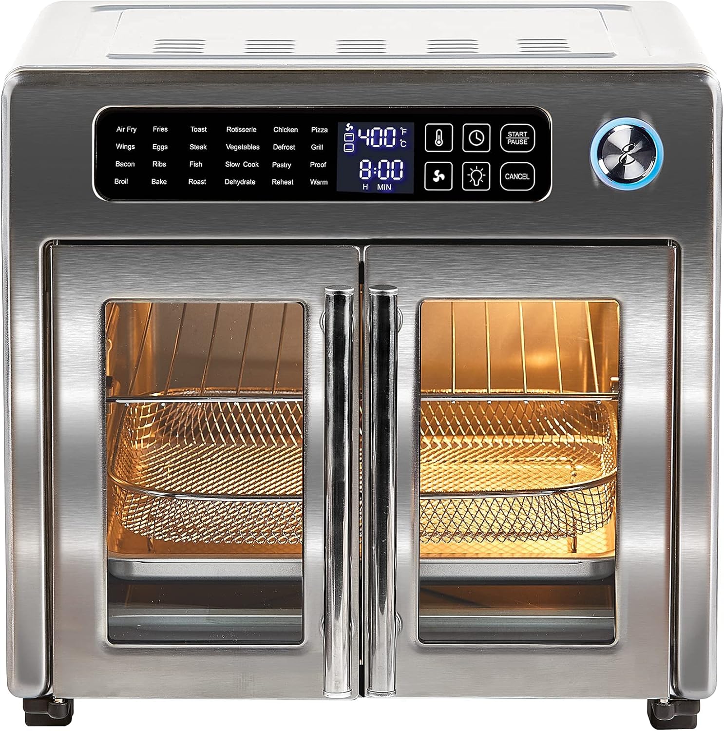 Emeril Lagasse 26 QT Extra Large Air Fryer, Convection Toaster Oven with French Doors, Stainless Steel