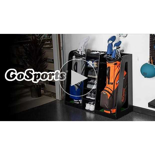 GoSports Premium Wooden Golf Bag Organizer and Storage Rack - Sports Supplies Online Store