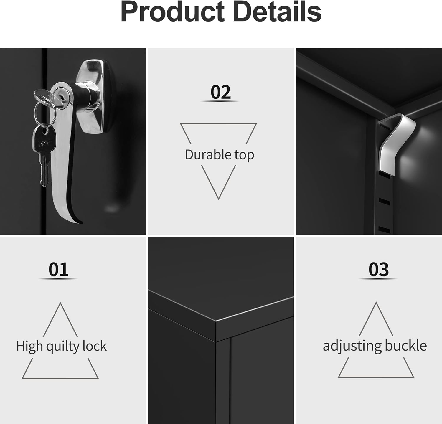 Tool Cabinet, Locking Metal Storage Cabinet with Adjustable Shelves, Small Garage Storage Cabinet for Home Office, Black, W36'' x D18'' x H41.6'', Assembly Required