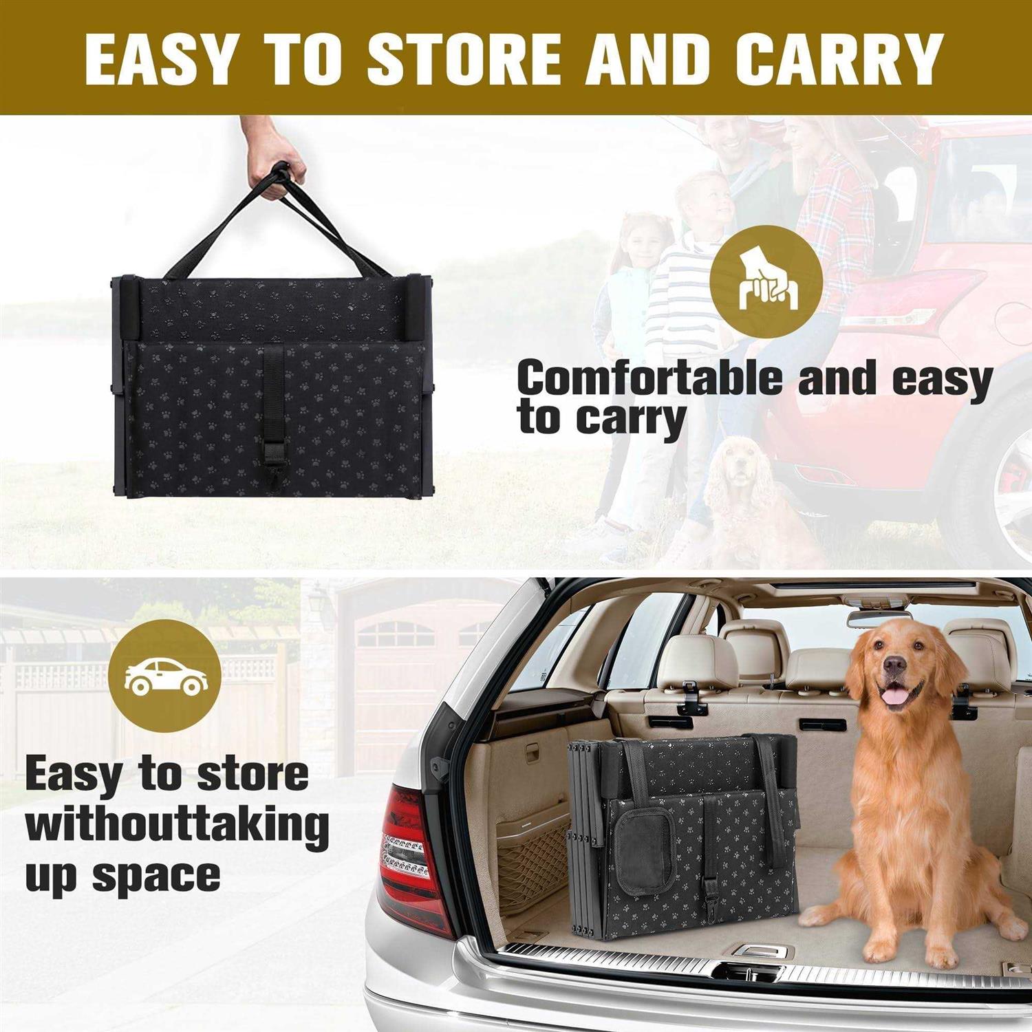 Dog Stairs for Car Foldable Dog Ramps for Large Dogs with Non Slip Surface, Portable Dog Steps for Cars and SUV - Pet Supplies online store