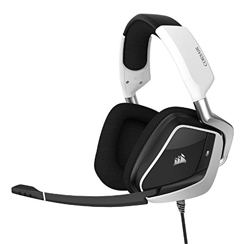CORSAIR VOID RGB ELITE Wireless Gaming Headset – 7.1 Surround Sound – Omni-Directional Microphone – Microfiber Mesh Earpads – Up to 40ft Range – iCUE Compatible – PC, Mac, PS5, PS4 – White