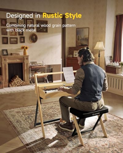 Donner OURA R300 88 Key Weighted Keyboard Piano for Advanced, Home Digital Piano with 88 Keys Graded Hammer Standard Keyborad, Bluetooth, LOCAL OFF, 2*15W, Half-pedal, 256 Polyphony, Walnut Wood Color