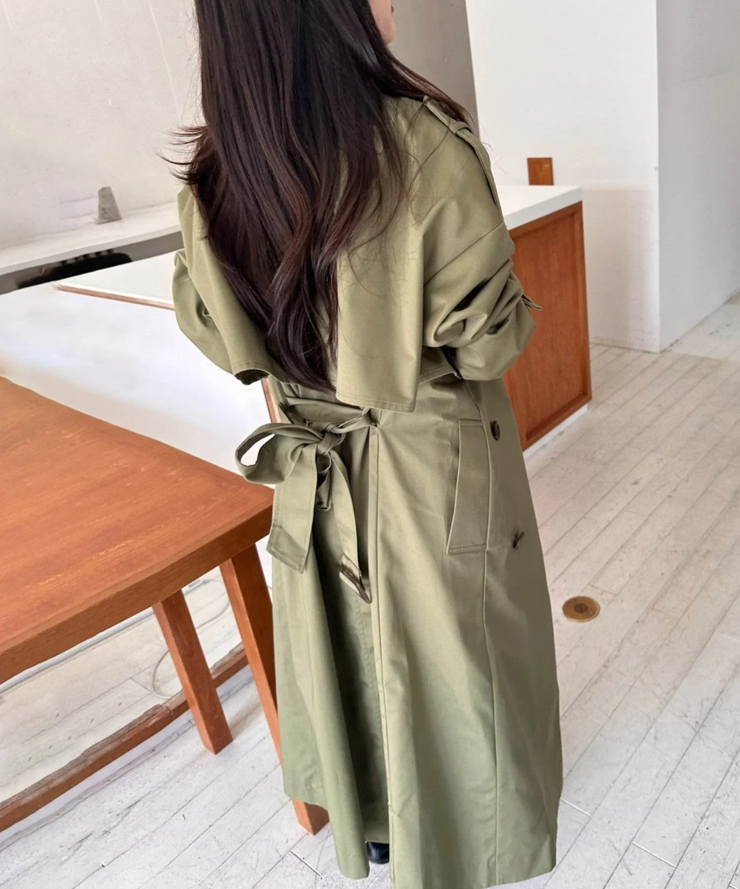 【SETUP7】Outer Trench Coat Double-Breasted Oversized Trench Big Silhouette Long Length Pocket Long Sleeve Spring Coat