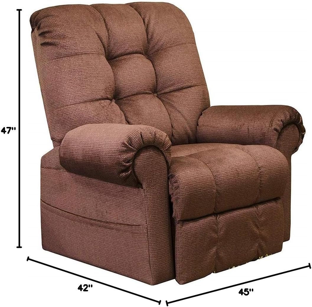 Catnapper Omni 4827 Power Full Lay-Out Large Heavy Duty Lift Chair Recliner 450 lb Capacity. Seat Width 25" Ext. Length 79". Back of Seat to End of Footrest 40" Back Ht. from Seat 29". (Merlot)>