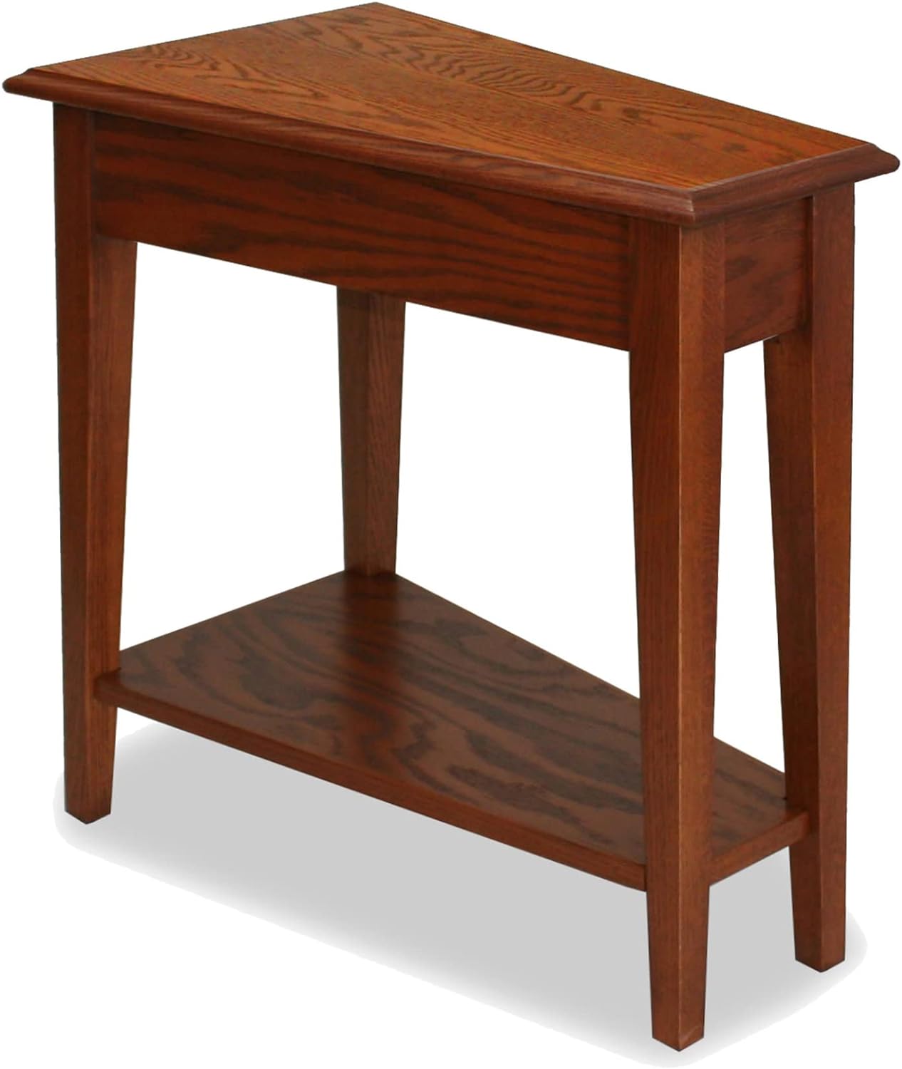 Leick Home Mission Impeccable Drawer Side Table and Recliner Wedge Table, Solid Wood, Medium Oak Finish