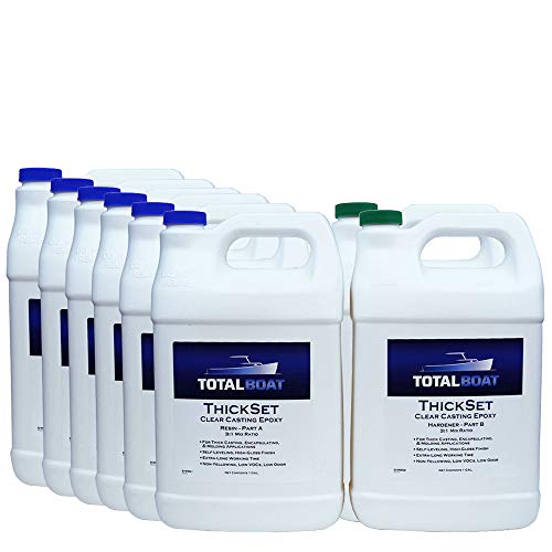 TotalBoat ThickSet Deep Pour Epoxy Resin Kit (1.3 Gallon) - Crystal Clear Thick Pour Resin for Art, Casting, Epoxy River Tables, Live Edge Slabs, Molds, Wood