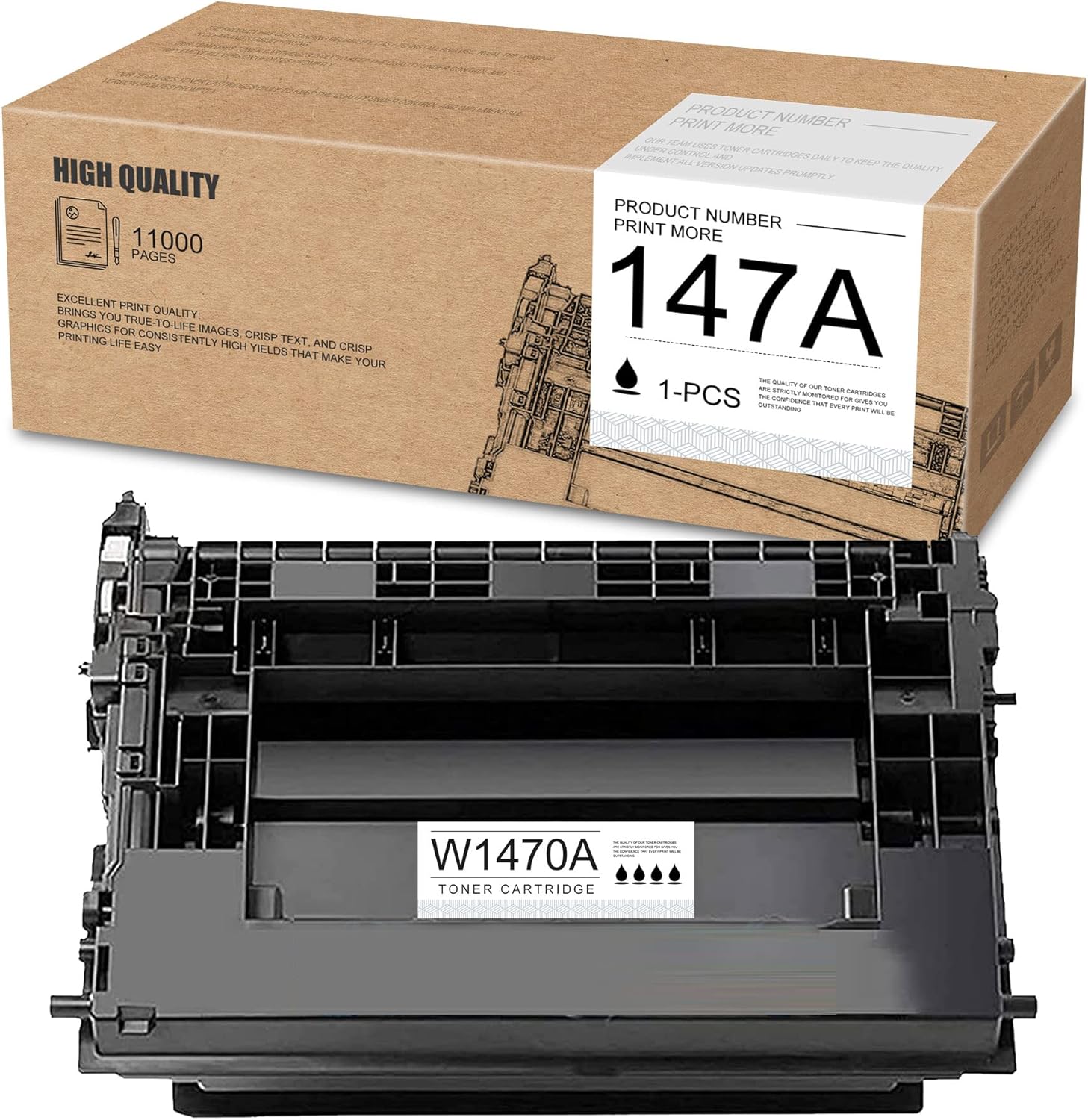 ISHIEY 147A W1470A 1-Pack Black High Yield Compatible Replacement for HP Enterprise M610 M610dn M611 M611dn M611x M612 M612dn M612x Flow MFP M634h M634z MFP 635h Printer Toner Cartridge