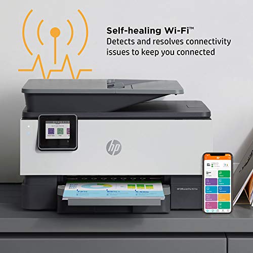 HP OfficeJet Pro 9015e Wireless Color All-in-One Printer with 6 Months Free Ink, Gray (1G5L3A) (Renewed Premium)