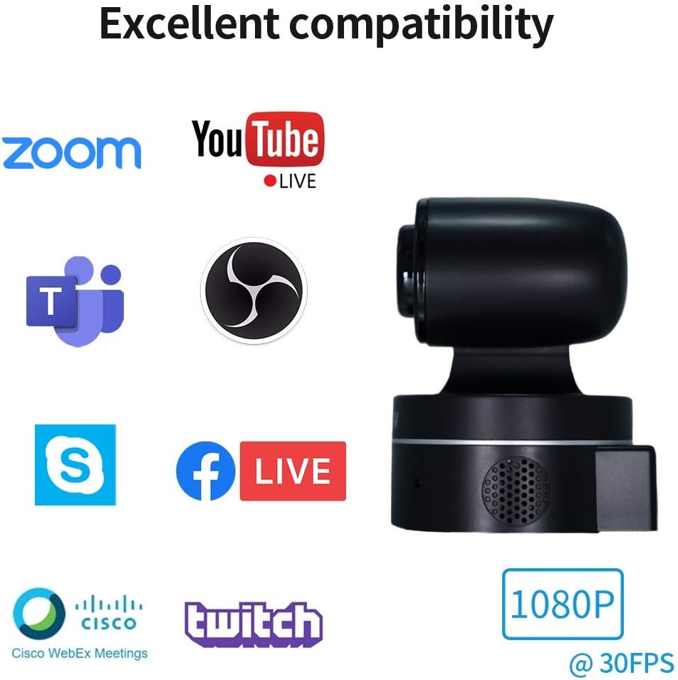 PTZ Camera with USB Outputs,3X Optical Zoom,Live Streaming Camera for Broadcast,Conference,Events,Church and School etc