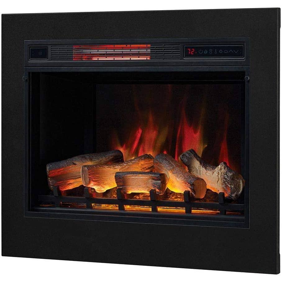 ClassicFlame 23-in 3D Infrared Fireplace Insert u0026 Flush Mount Kit - 23II042FGL u0026 BBKIT-23