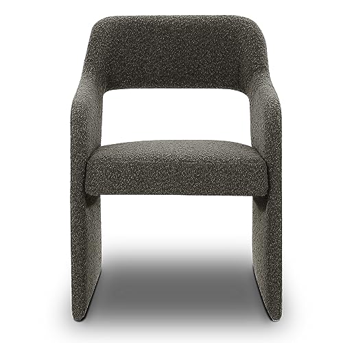 POLY & BARK Chios Dining Chair, Juniper Green Boucle