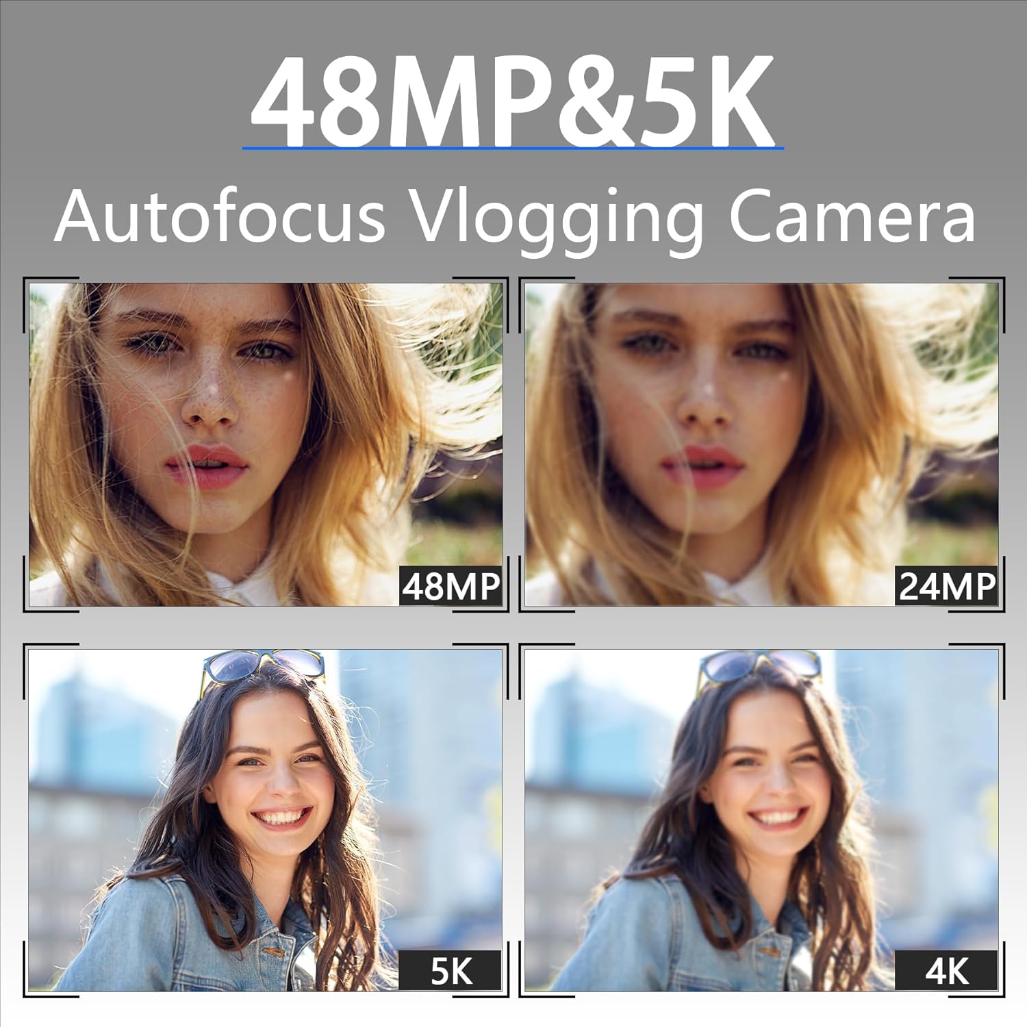 NBD Digital Cameras for Photography 5K,48MP Autofocus Vlogging Camera for YouTube with 32GB TF Card & 2 Batteries,16X Zoom Anti-Shake Video Camera with 52mm Wide Angle and Macro Lens