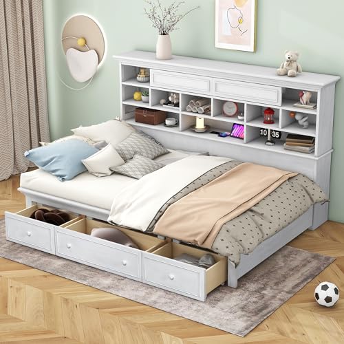 LZ LEISURE ZONE Twin Size Daybed with Trundle, Upholstered Twin Daybed Frame, Tufted Upholstered Design Daybed and Trundle Set, Twin Size Daybed Frame, Black
