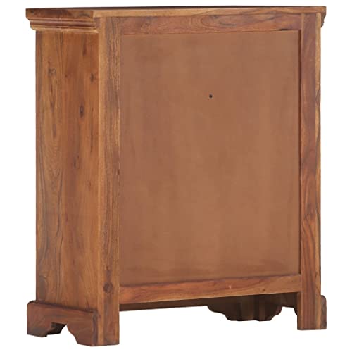 vidaXL Rustic Sideboard - Solid Acacia Wood - Brown - Two Doors and Two Drawers - Farmhouse Style - 24.8"x11.8"x29.5"