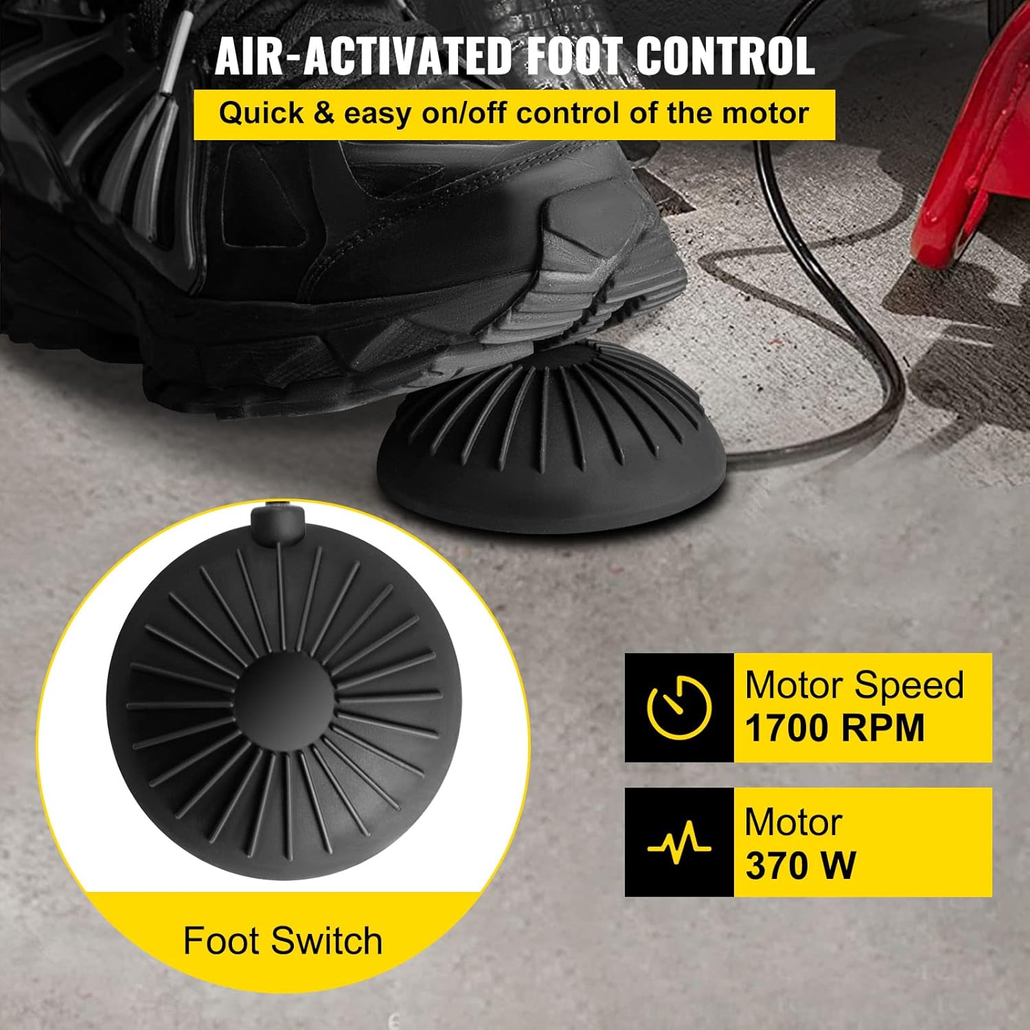 VEVOR 50 Ft x 1/2Inch Drain Cleaner Machine 370W Open Drain Cleaning Machine Portable Electric Drain Auger with Cutters Glove Drain Auger Cleaner Sewer Snake fit 1 Inch (25mm) to 4 Inch(100mm) Pipes
