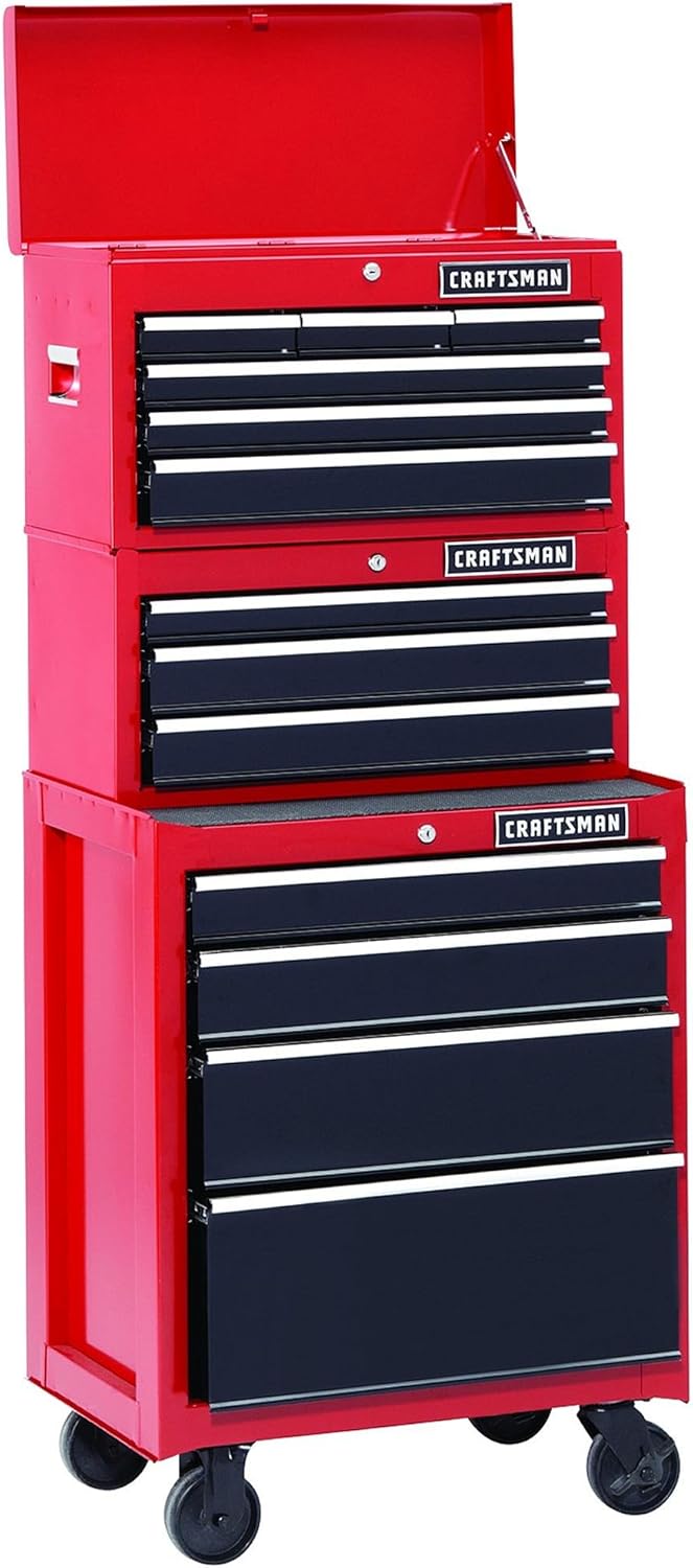 Craftsman 26" in 3-Drawer Steel Heavy-Duty Middle Tool Chest Box Storage Cabinet