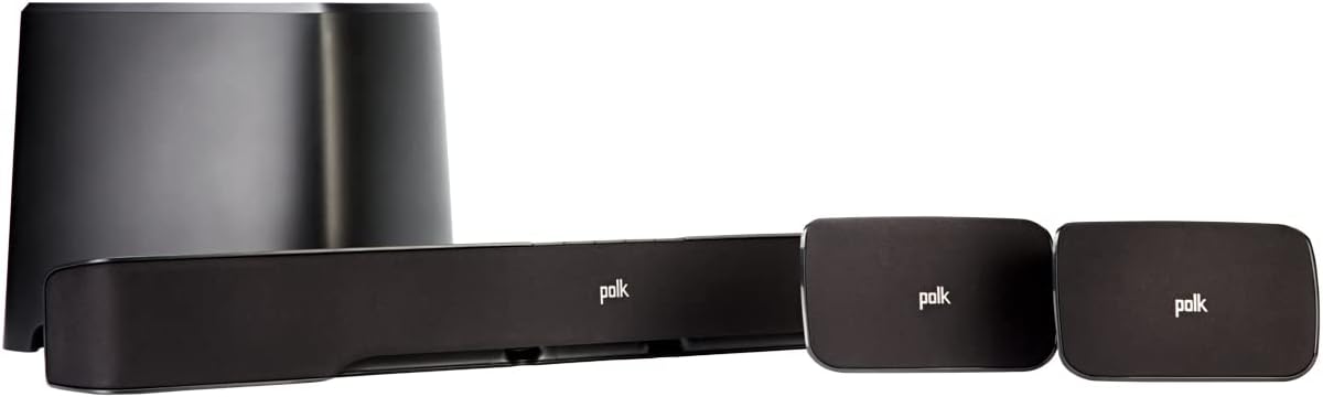 Polk True Surround III 5.1 Channel Wireless Surround Sound System, Includes Sound Bar, L & R Rear Surrounds and 7" Subwoofer, Dolby Digital Decoding, Built-in Bluetooth, Easy Setup