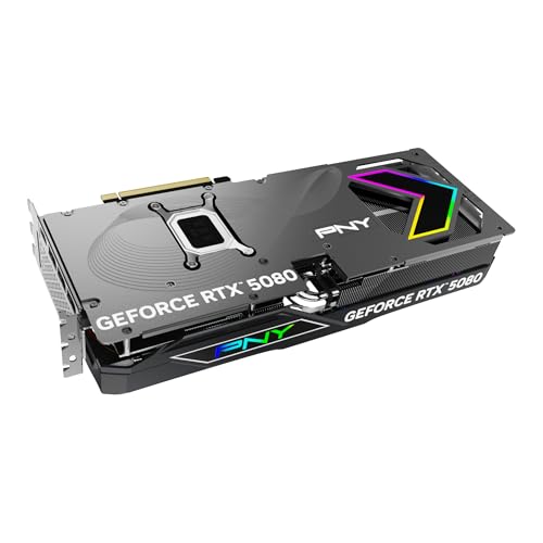 PNY NVIDIA GeForce RTX™ 5080 16GB ARGB Overclocked Triple Fan Graphics Card (DLSS 4, PCIe® 5.0, HDMI®/DP 2.1, 2.9-Slot, Epic-X™ RGB Lighting)