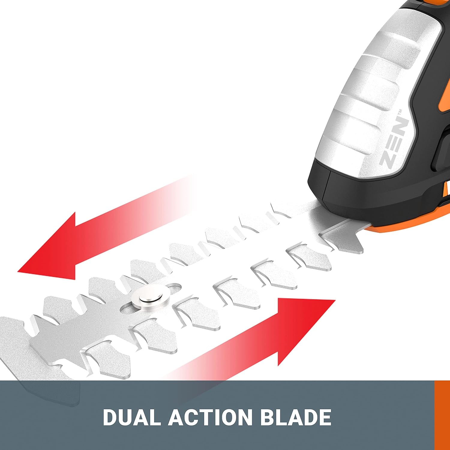 WORX 8" Cordless Shrubber Trimmer Grass Shear 20V PowerShare, Battery and Charger Included WG801.1 （Without Grass Shear Blade）