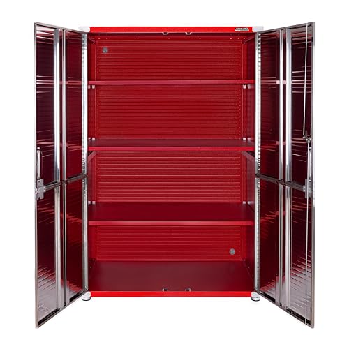 Seville Classics UltraHD Solid Steel Lockable Metal Storage Cabinet Locker Organizer, w/Adjustable Shelves for Garage, Warehouse, Office, Classroom, Granite, 48" W x 24" D x 72" H