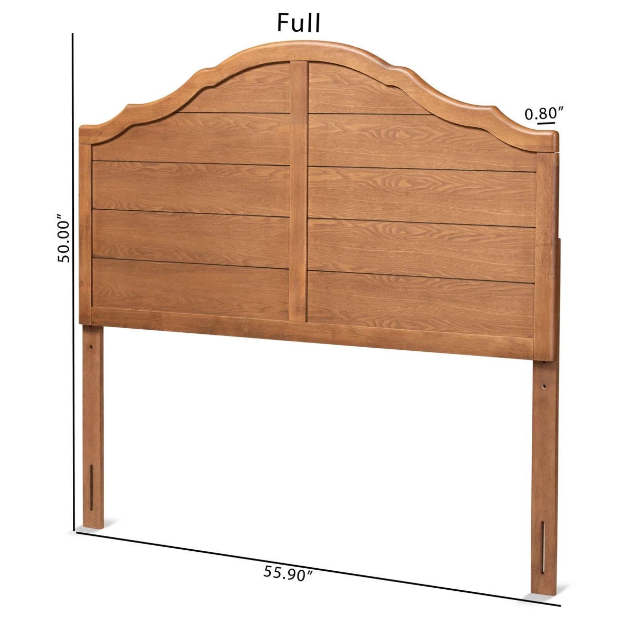 Clive Vintage Traditional Farmhouse Ash Walnut Finished Wood Full Size Headboard