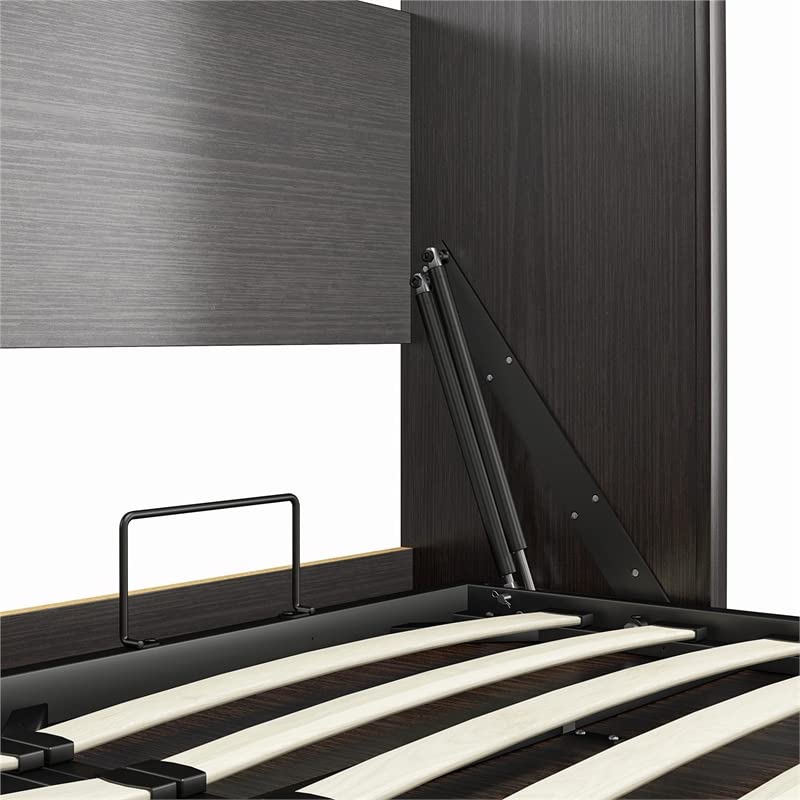 Signature Sleep Queen Murphy Wall Bed with Memory Foam Mattress in Ivory Oak