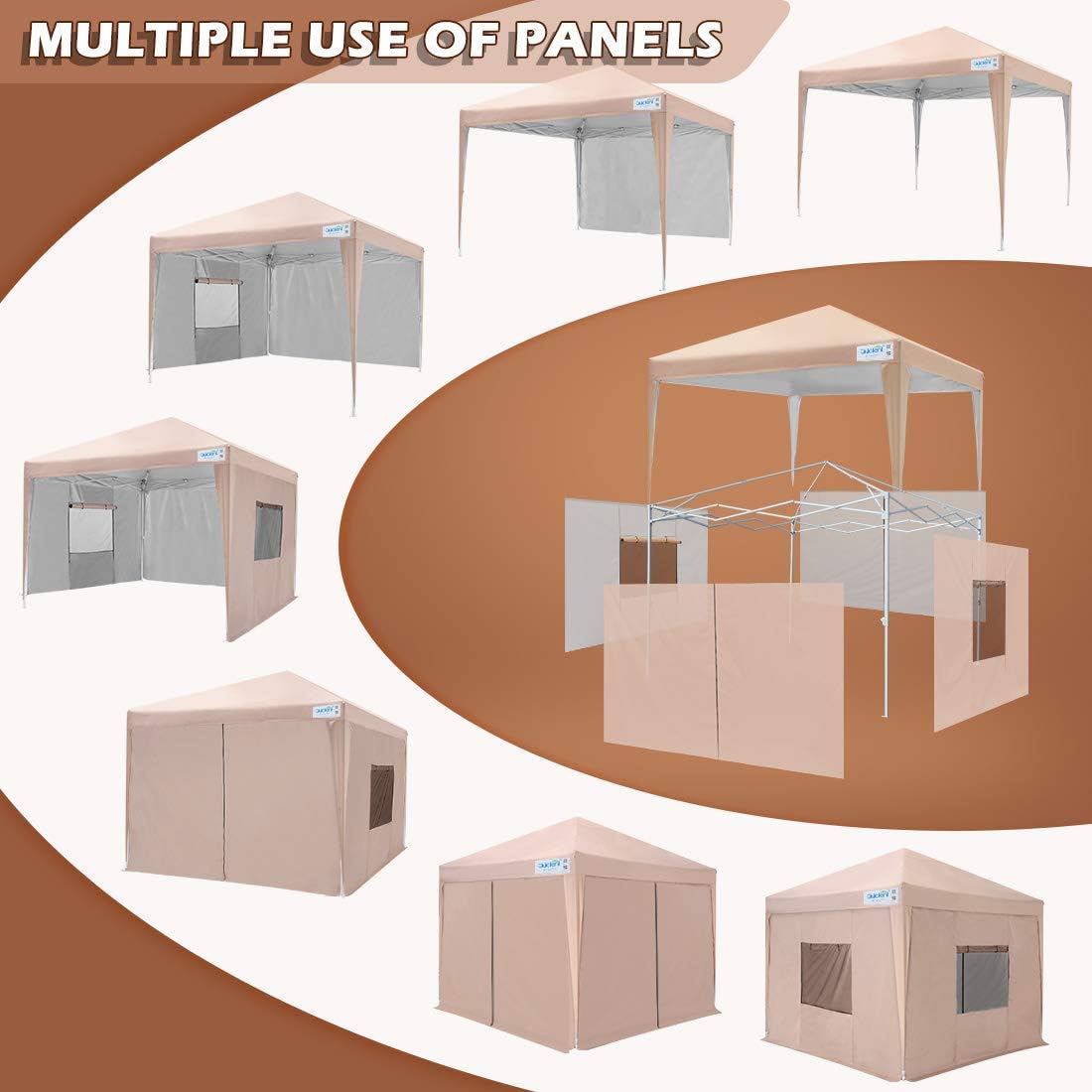 Quictent Upgraded Privacy 8x8 EZ Pop Up Canopy Tent Instant Canopy with 4 Sidewalls, Mesh Windows & Wheeled Bag 100% Waterproof