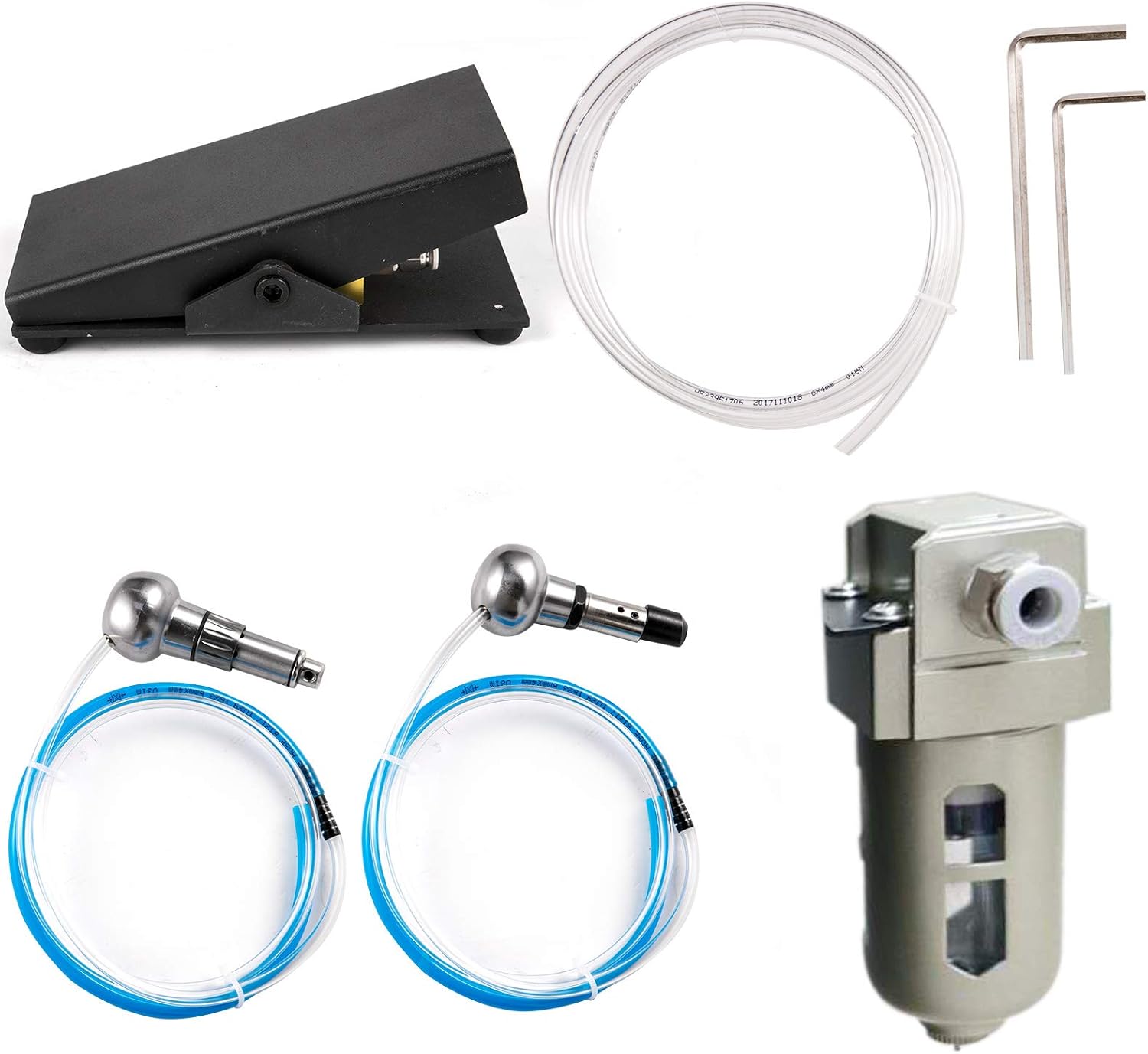 VEVOR Pneumatic Jewelry Engraver Machine 110V 60Hz Pneumatic Hand Engraving Machines 400-8000 RPM Pneumatic Graver Handpiece Double-Head Micro Engraver for Jewelry Crafts and Wrought Iron