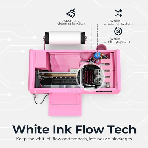 EnjoyColor A4 DTF Printer and Oven, DTF Transfer Printer Machine for Dark and Light Fabric Printing (A4 DTF Printer+A4 Oven+Software+5x250ml Ink+A4 DTF Film)