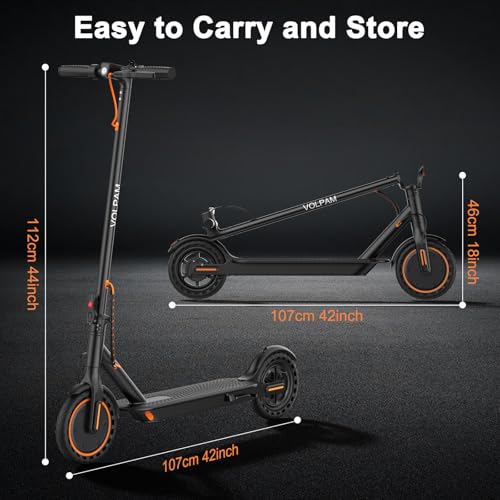 VOLPAM Electric Scooter, 350W/500W, 8.5/10 Tires, 12/21/28 Miles Range, 16/19/22Mph, Folding E-Scooter with Dual Braking