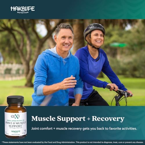 GLX3 Extra Strength Green Lipped Mussel Oil Capsules - Long-Lasting Joint Comfort Supplement - Support for Aches, Soreness - Naturally Rich in Omega 3 & Chondroitin Sulfate 180 Tablets