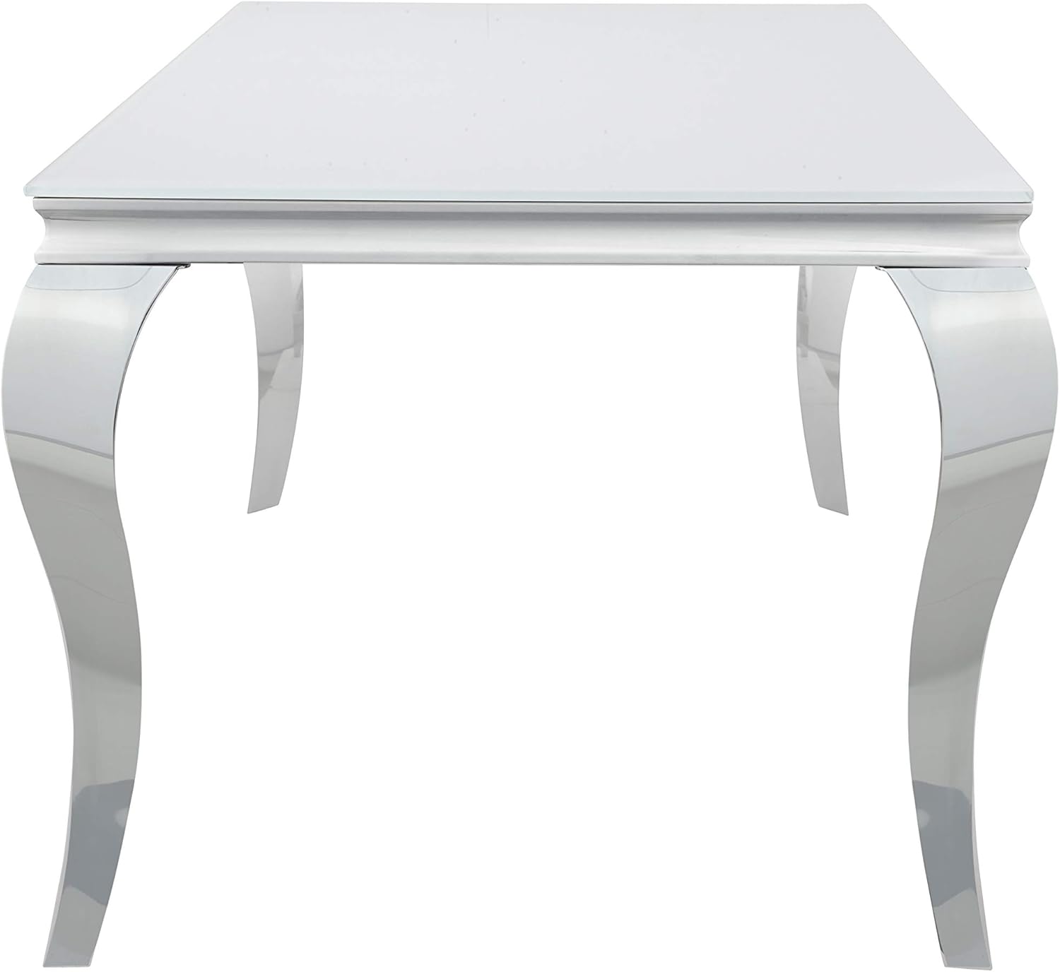 Coaster Home Furnishings Carone Glass Top White and Chrome Dining Table