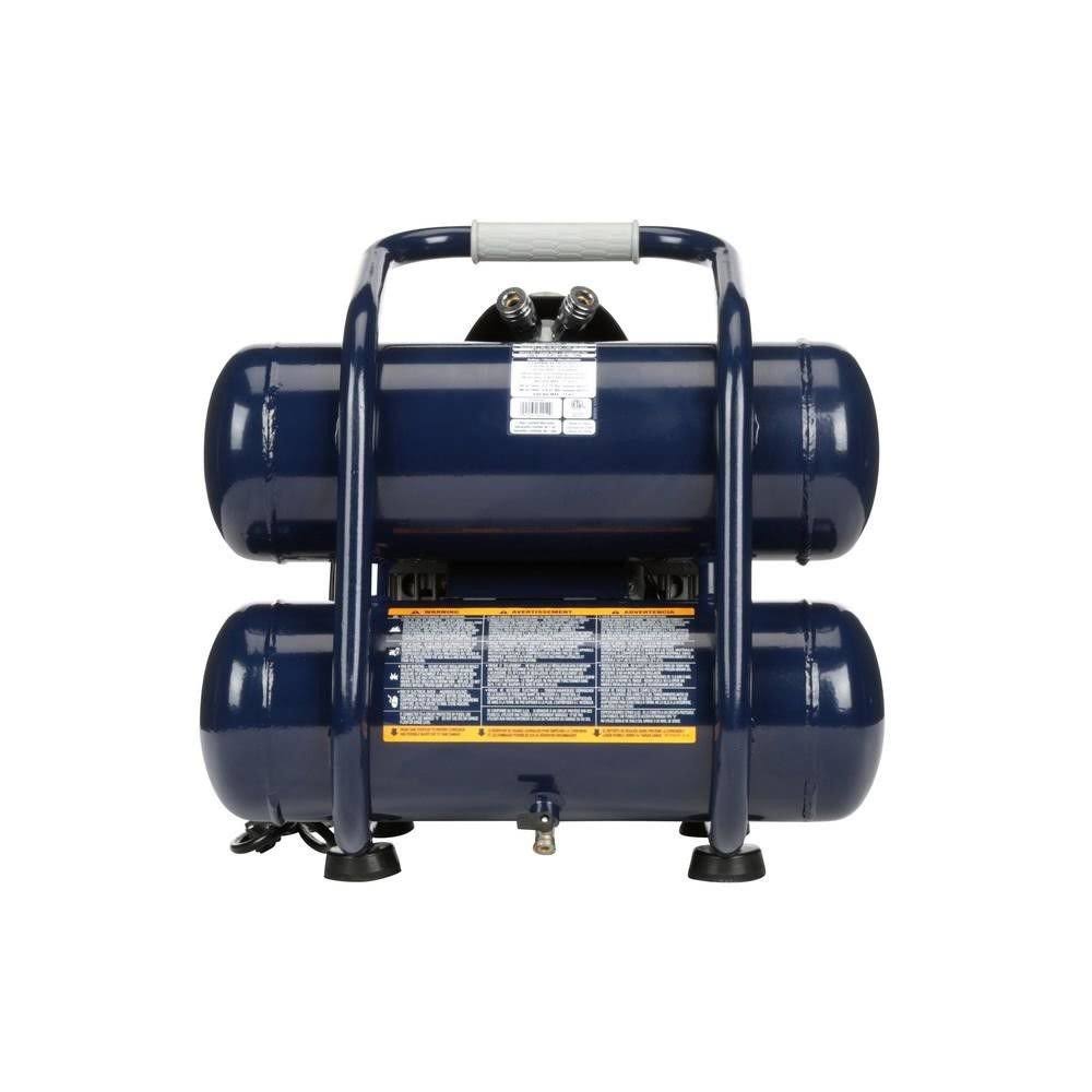 Campbell Hausfeld 1 HP 4.6 Gallon Quiet Series Twin Stack Air Compressor DC040500