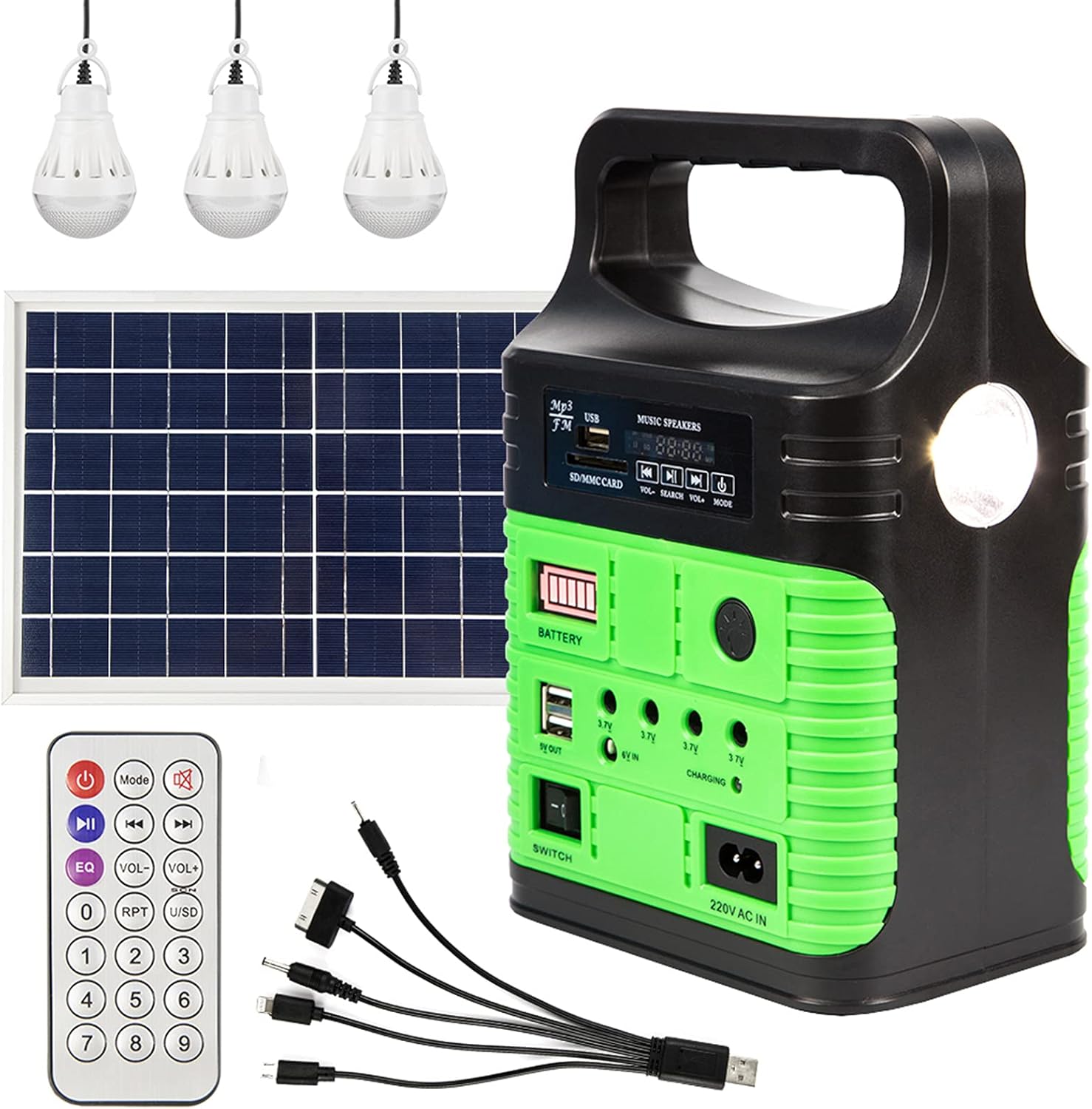 Solar Generator - Portable Power Station for Emergency Power Supply,Portable Generators for Camping,Home Use&Outdoor,Solar Powered Generator With Panel Including 3 Sets LED Light